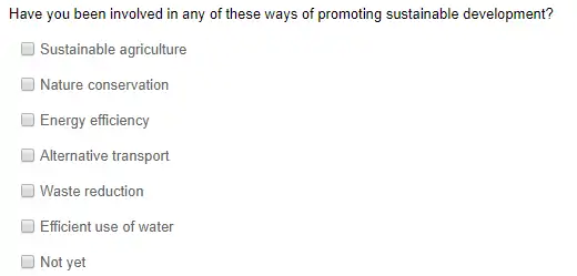 13) Have you participated in any of these methods of promoting sustainable development?